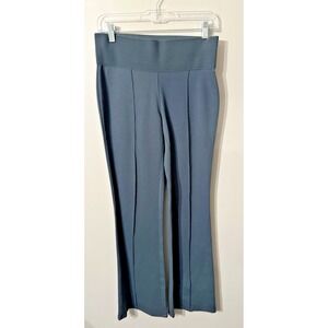 DG2 By Diane Gilman Wide Elastic Waist Flare Knit Pants Leggings Sz Sm Blue/Gray